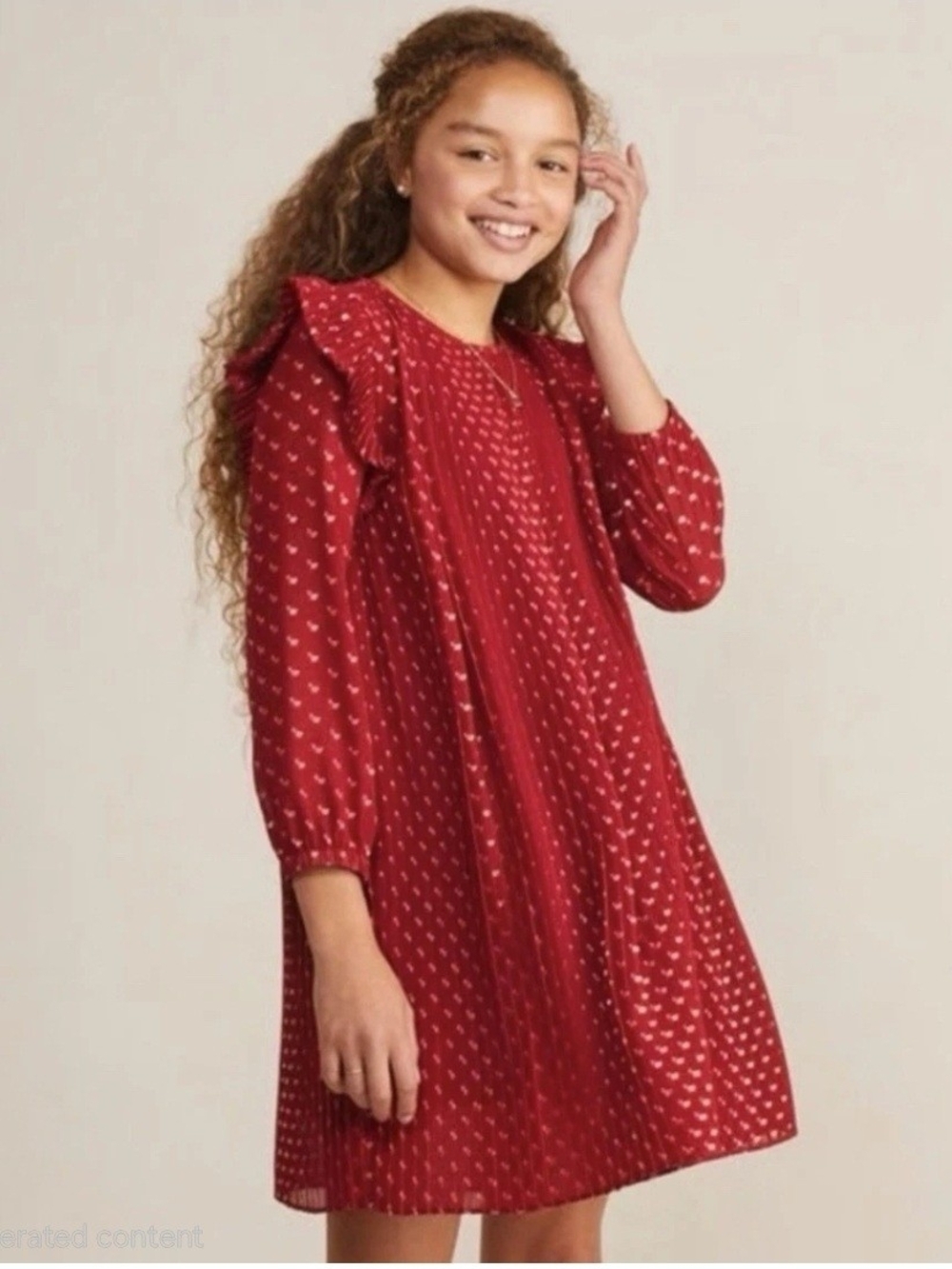 Vinyard Vines Girl's 2t Red Gold Holiday Dress